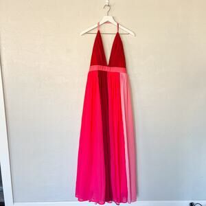 Pink Lily Pink Pleated Maxi Dress Large